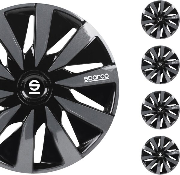 Wheel Trims Sparco Lazio , Set of 4, 16", black/grey - Image 5