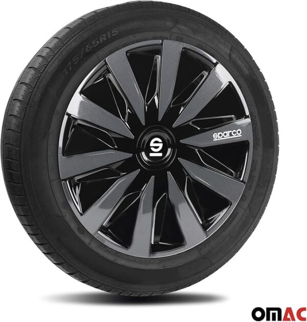 Wheel Trims Sparco Lazio , Set of 4, 16", black/grey - Image 2